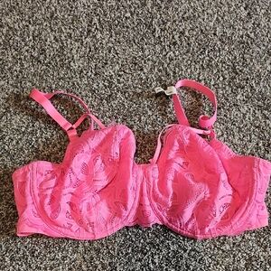 Vibrant Pink Lace Women's Bra - Aerie 38DD
